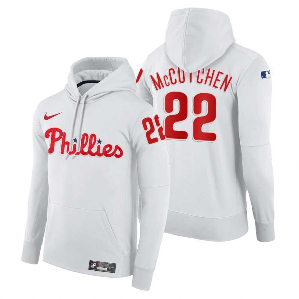 Men Philadelphia Phillies 22 Mccutchen white home hoodie 2021 MLB Nike Jerseys